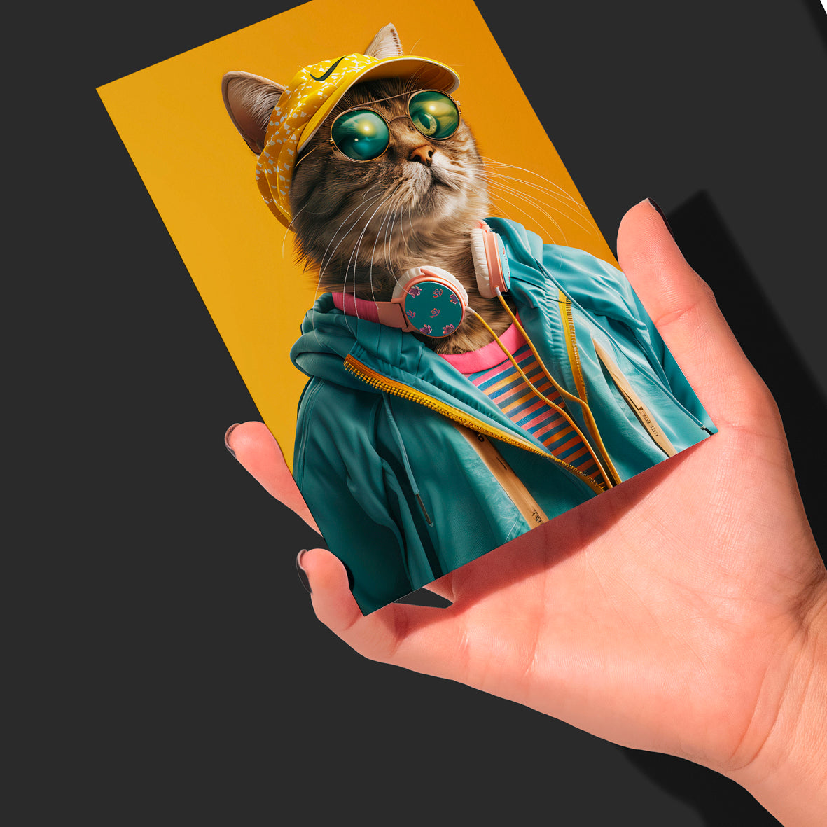 Greetings Card - Summer Workout Cat