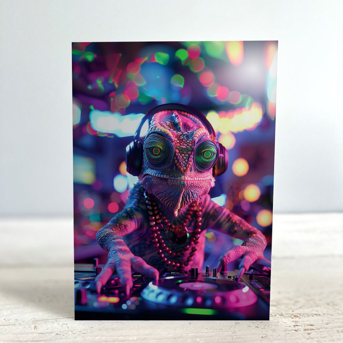 Greetings Card - DJ Chameleon