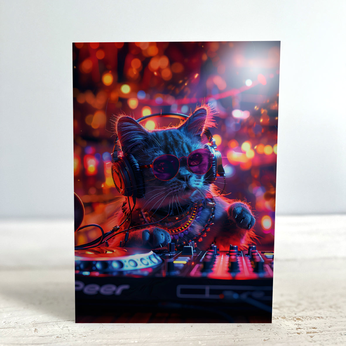 Greetings Card - DJ Cat