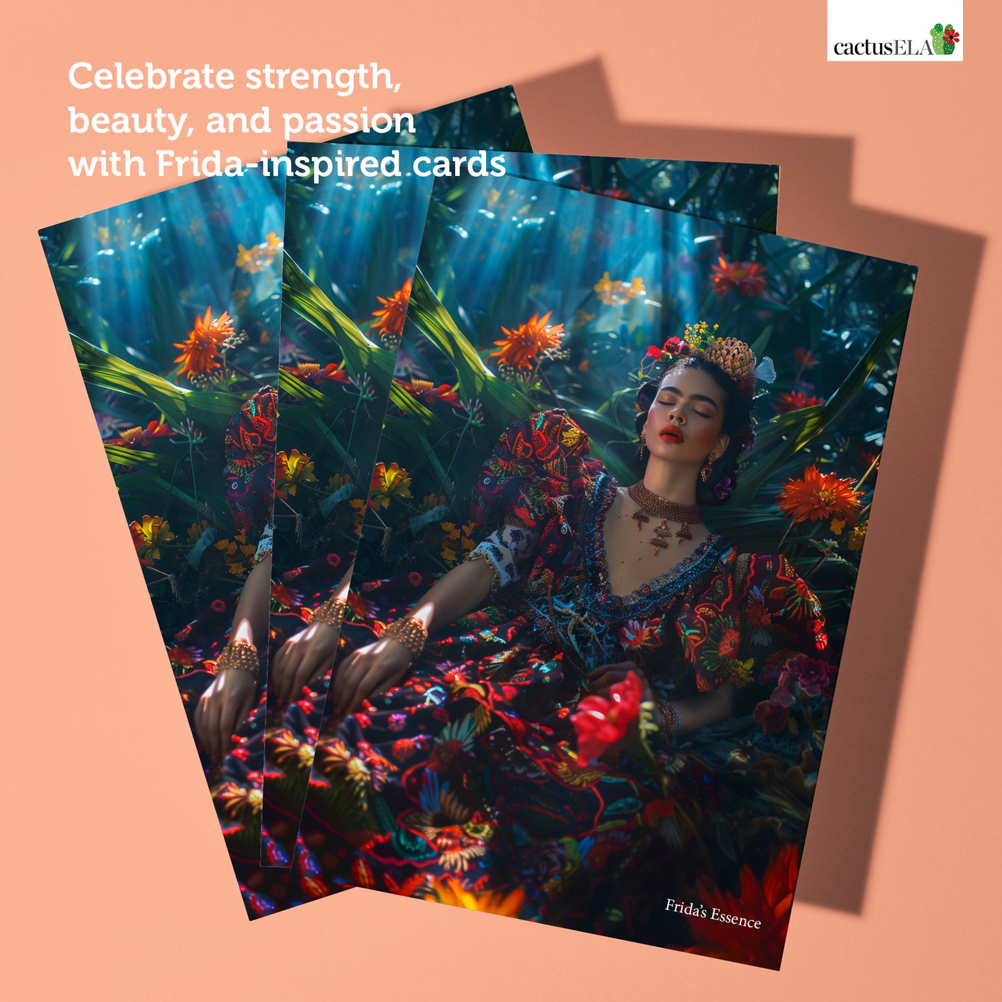 Greetings Card - Frida Inspired Flower Girl 3