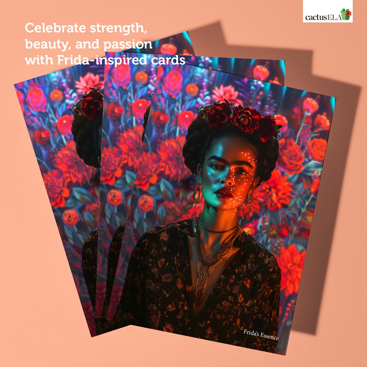 Greetings Card - Frida Inspired Flower Girl 2