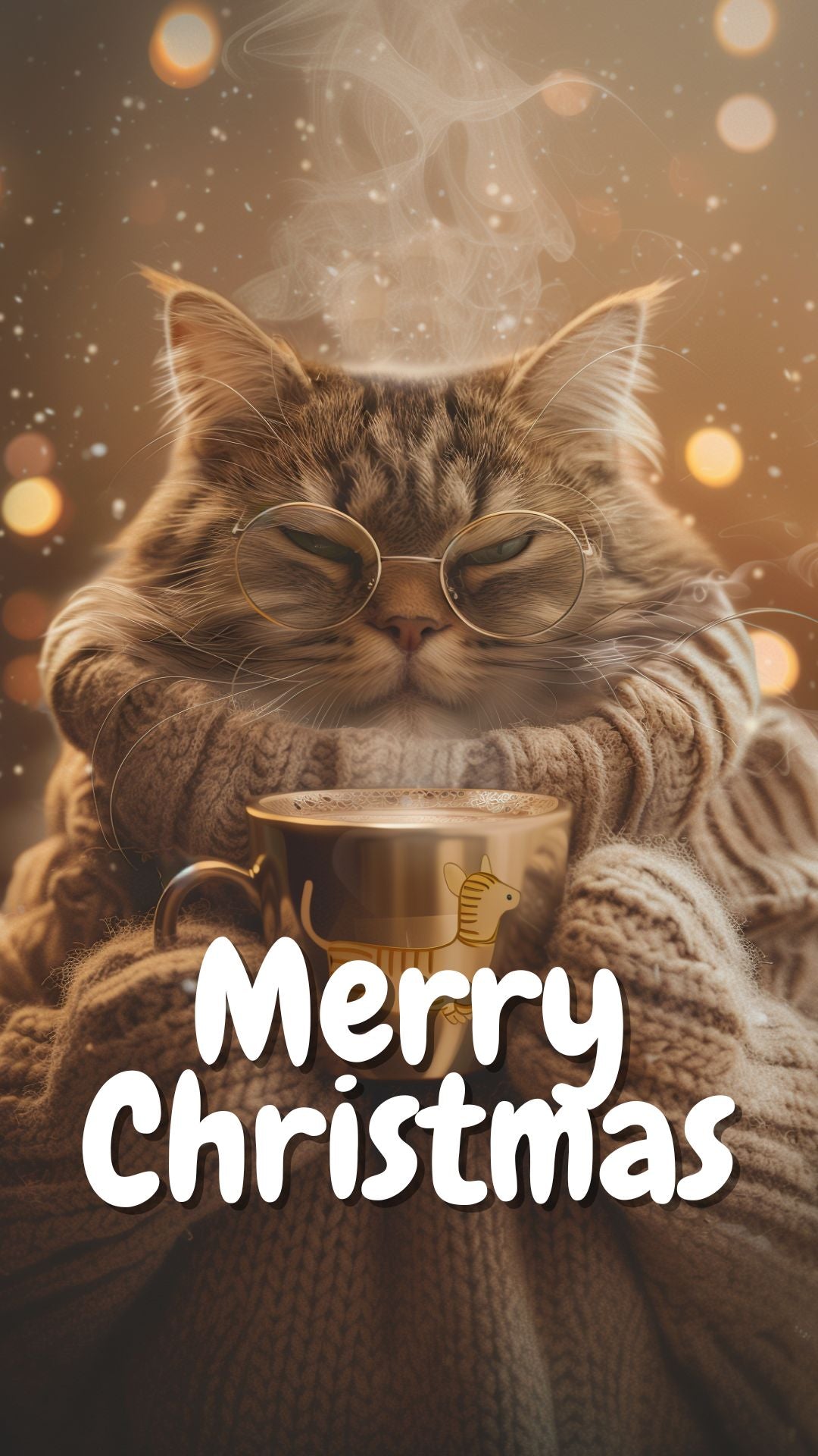 Digital Christmas Cat Card | Animated Personalised Xmas Card | Editable Name (6 Designs)