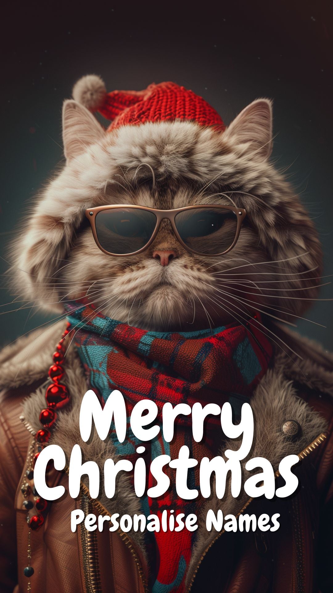 Digital Christmas Cat Card | Animated Personalised Xmas Card | Editable Name (6 Designs)