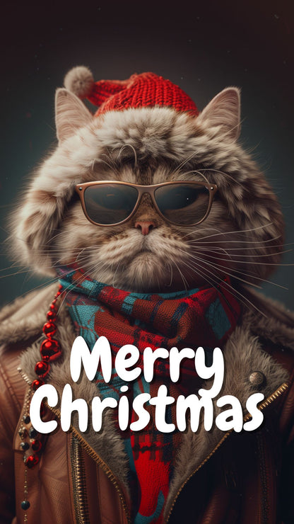 Digital Christmas Cat Card | Animated Personalised Xmas Card | Editable Name (6 Designs)