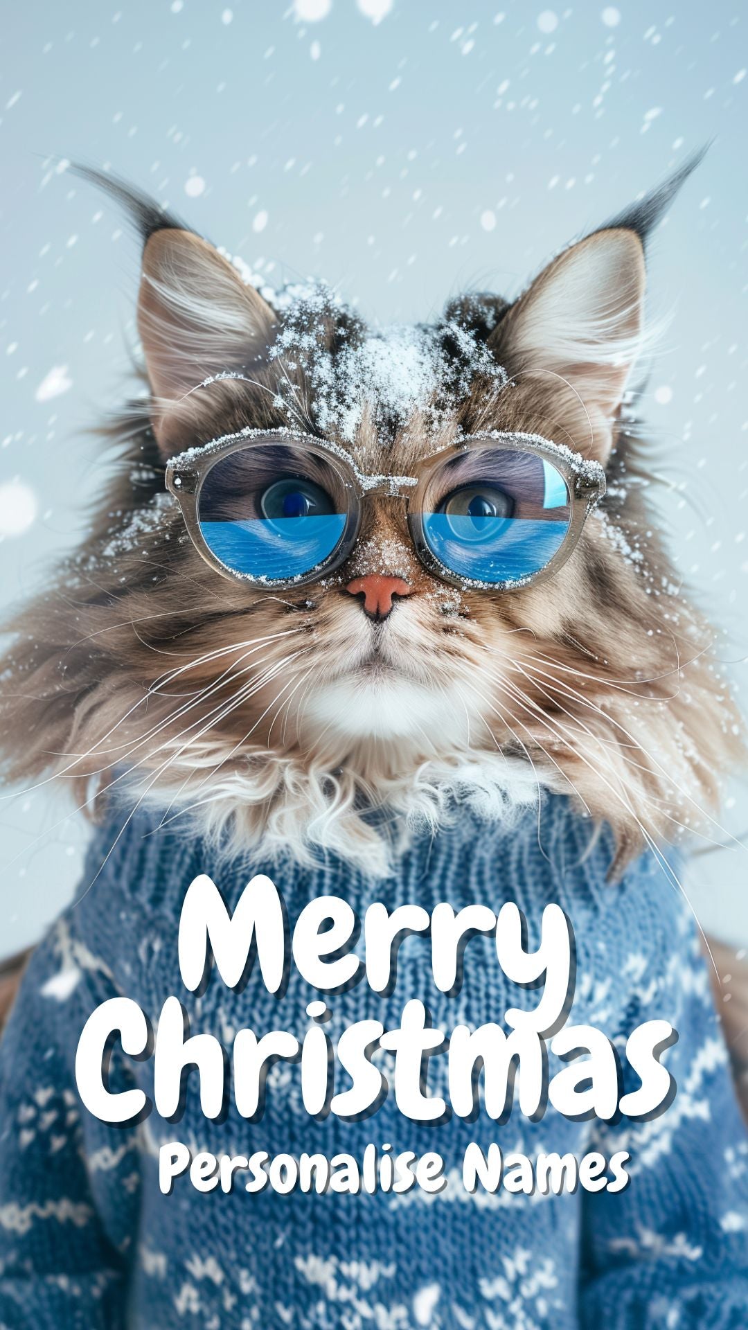 Digital Christmas Cat Card | Animated Personalised Xmas Card | Editable Name (6 Designs)