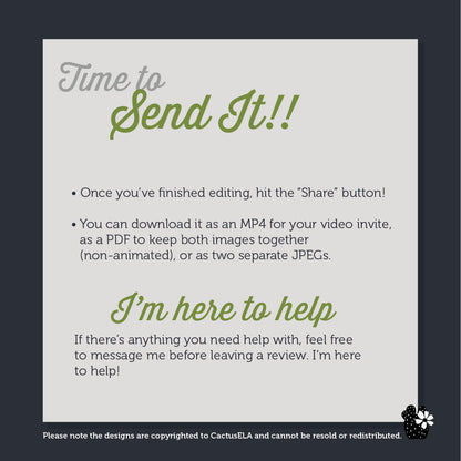 10th Birthday Invitation - Digital, Animated DJ Polar Bear, Digital Editable Itinerary eCard