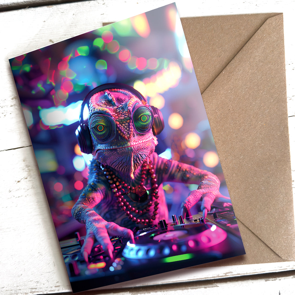Greetings Card - DJ Chameleon