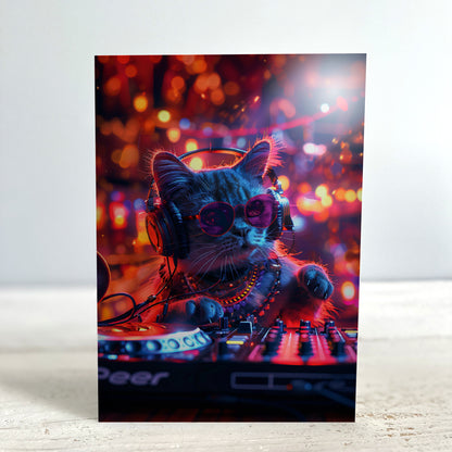 Greetings Card - DJ Cat