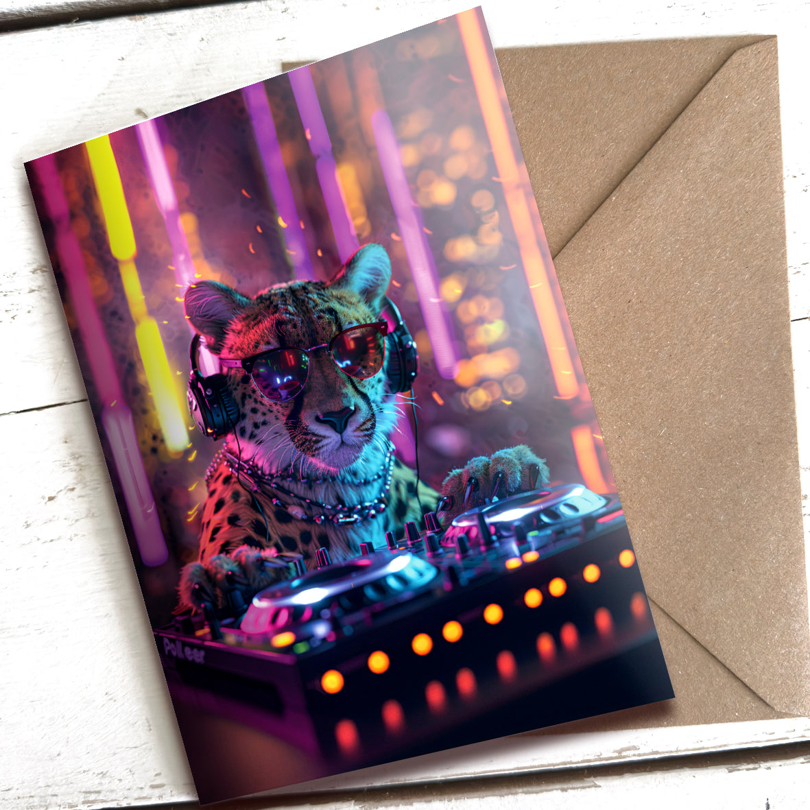 Greetings Card - DJ Cheetah