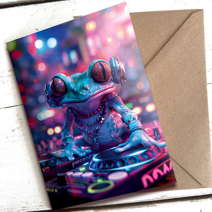 Greetings Card - DJ Frog