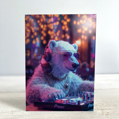 Greetings Card - DJ Polar Bear