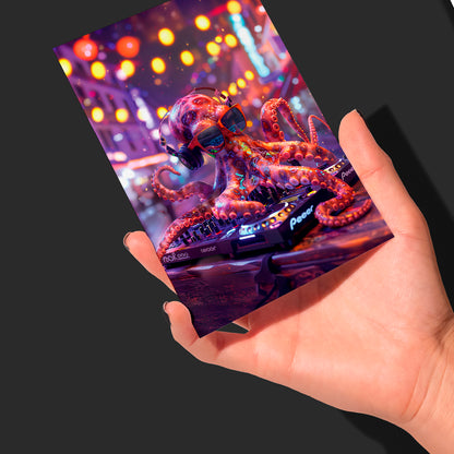 Greetings Card - DJ Octopus