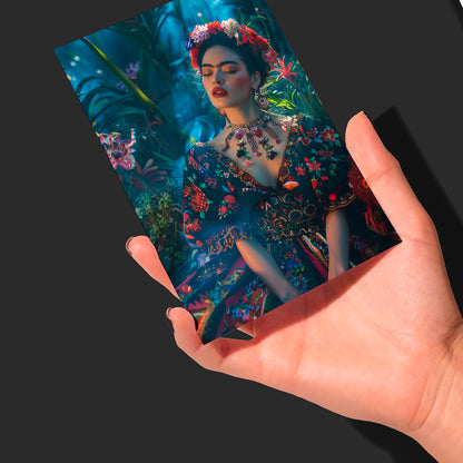 Greetings Card - Frida Inspired Flower Girl 1