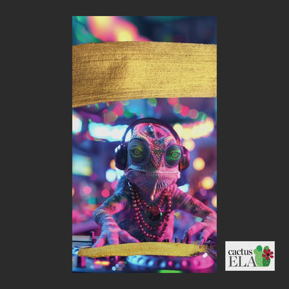 Digital 50th Birthday Party Video Invitation, Animated DJ Chameleon at a Party, Editable Itinerary eCard