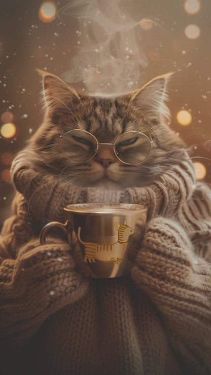 Digital Christmas Cat Card | Animated Personalised Xmas Card | Editable Name (6 Designs)